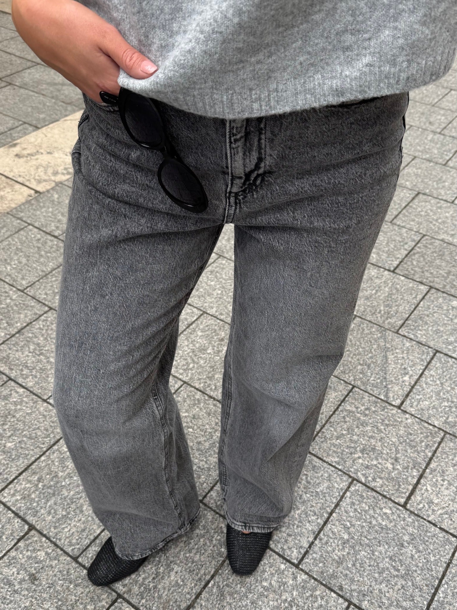 VMTESSA Wide Jeans - Medium Grey Denim